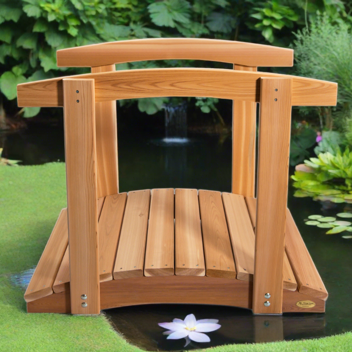 All Things Cedar 3-ft Garden Bridge with Side Rails FB36-R