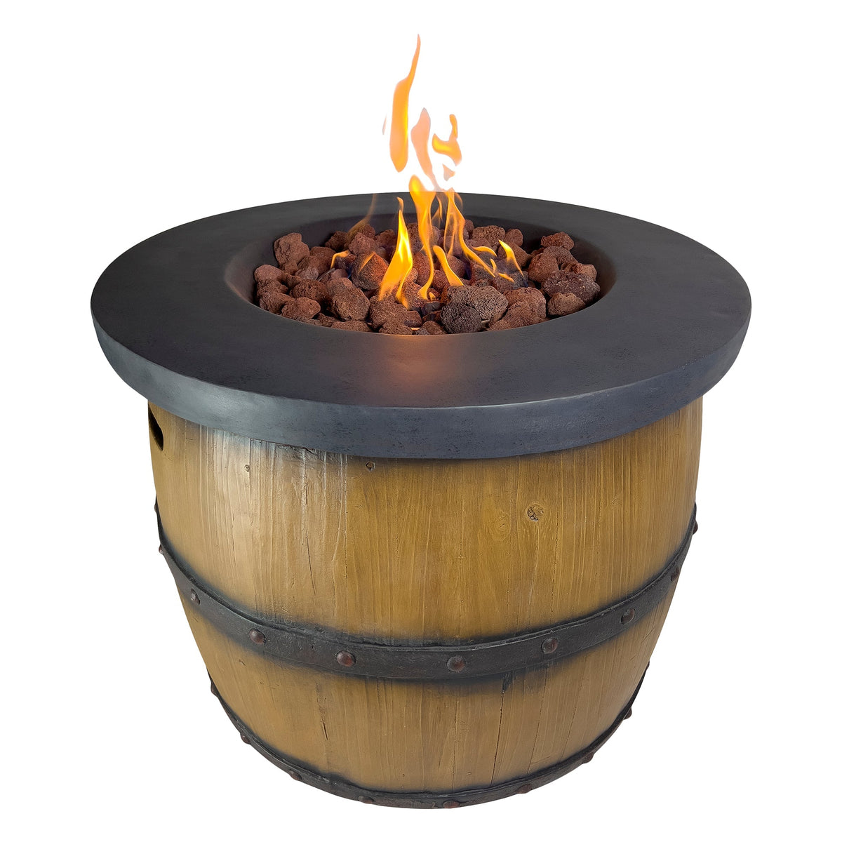 Kinger Home Miller 32" Outdoor Barrel Fire Pit for Patio