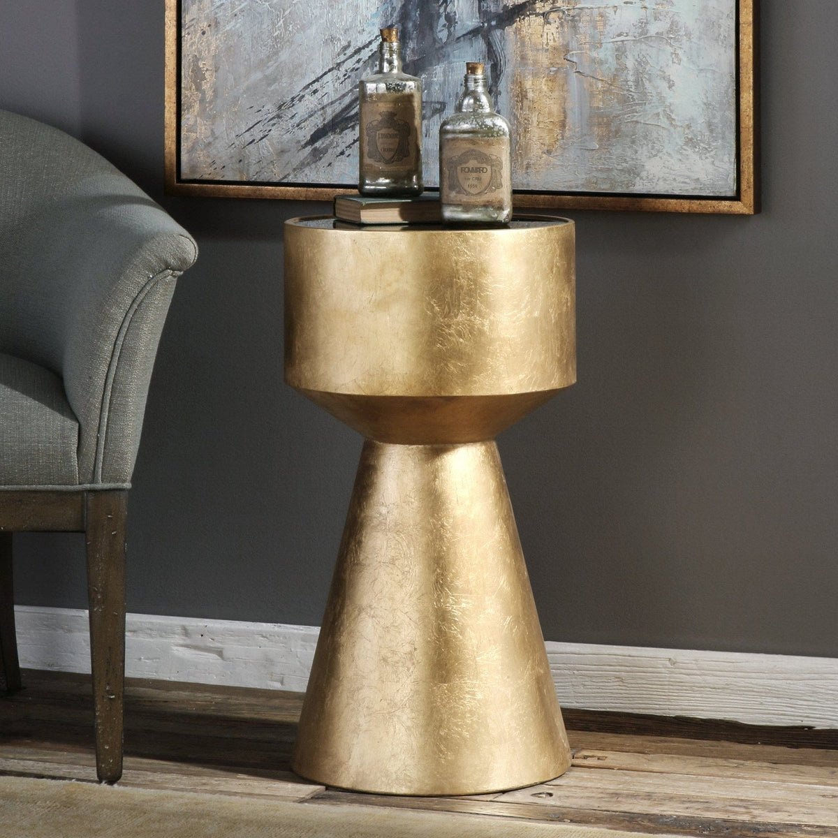 Uttermost Veira Gold Accent Table 24807