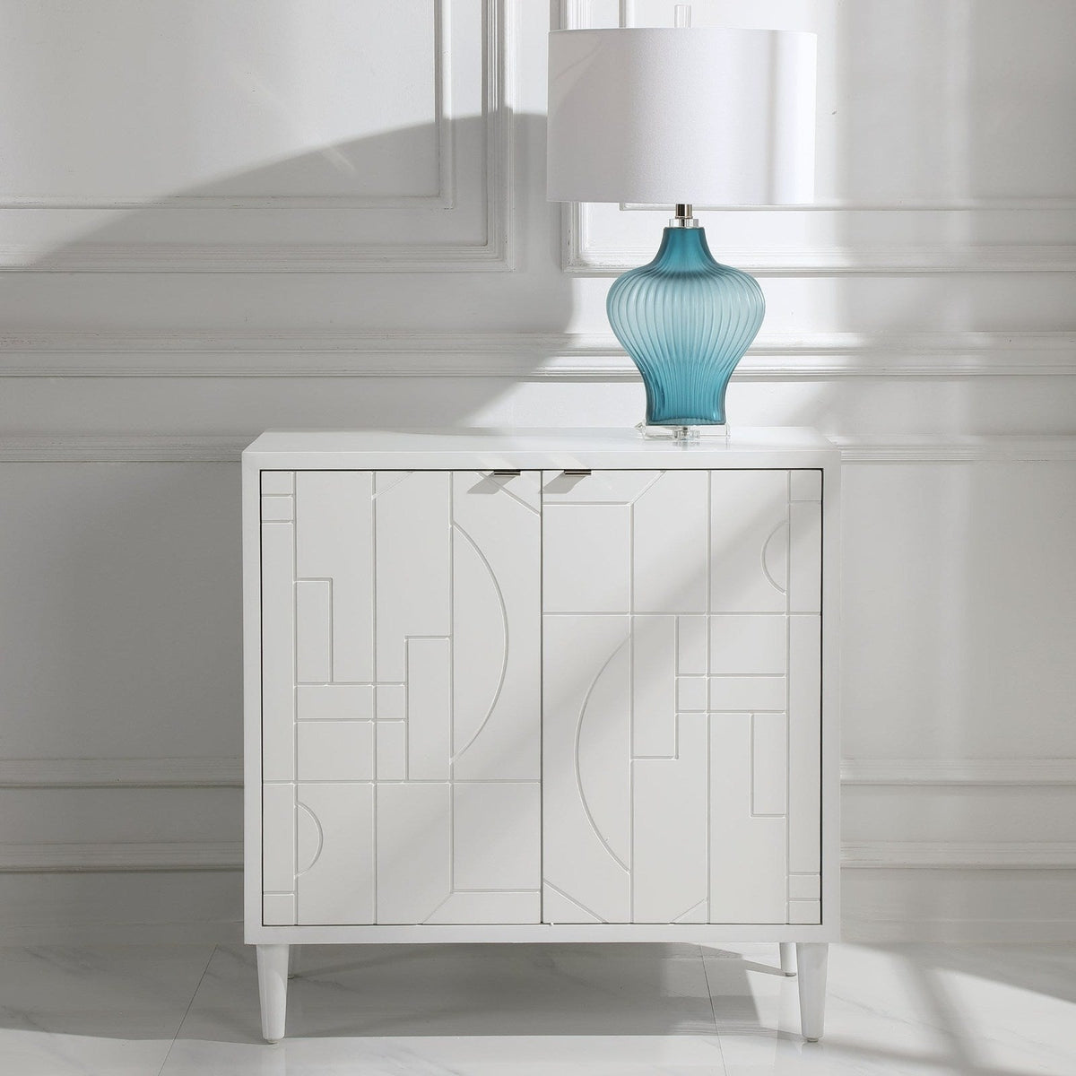Uttermost Stockholm White 2 Door Cabinet 25105