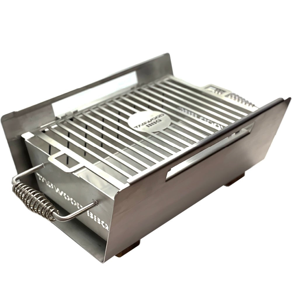 Tagwood BBQ Table Top Warming Brazier | Stainless steel and Acacia wood | BBQ07SS