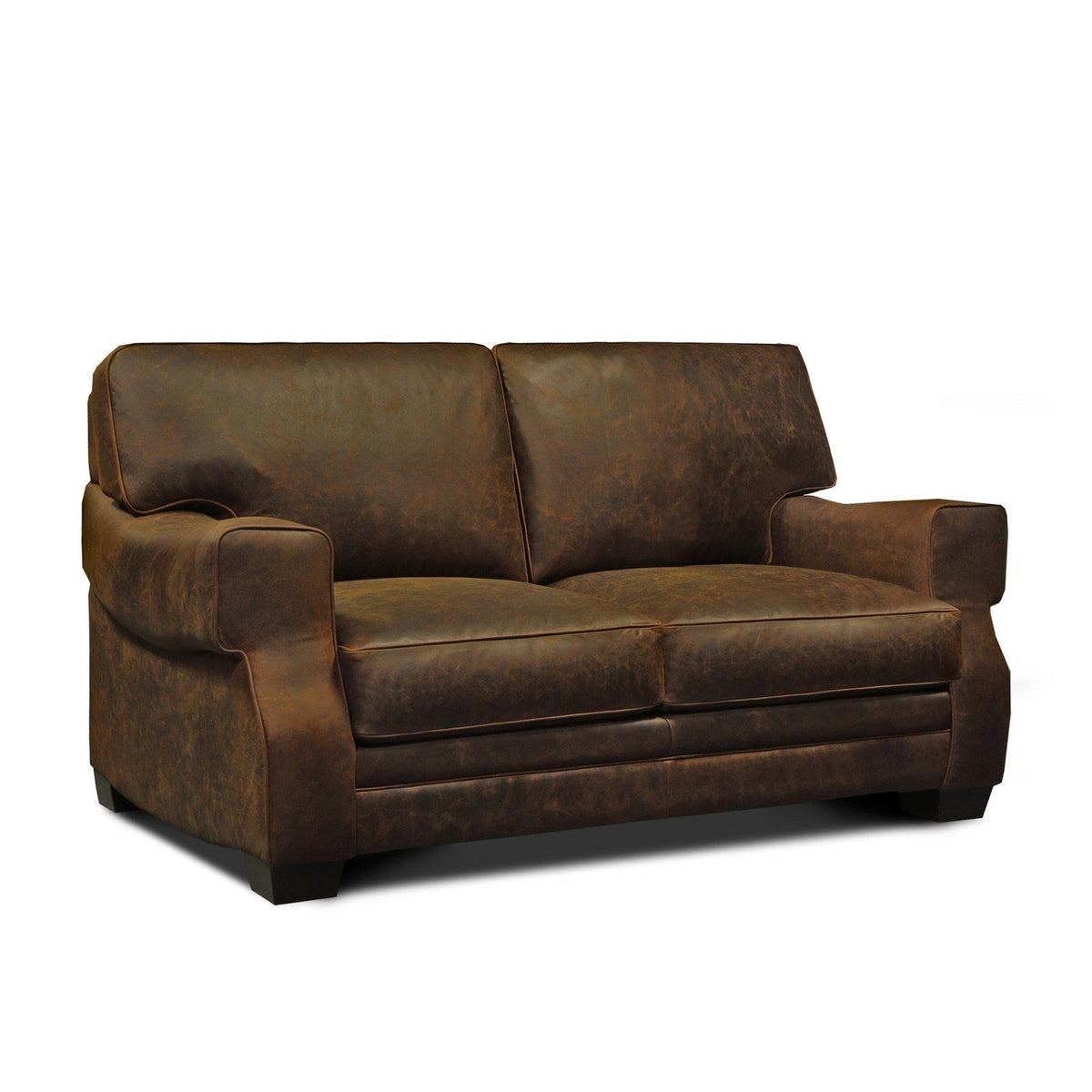 GTR Cordova 100% Top Grain Leather Mid-century Loveseat