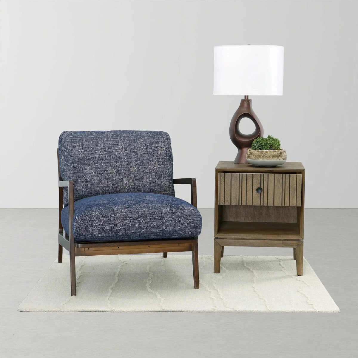 LH Imports Las Vegas Lawrence Arm Chair - Royal Navy LAW-01-RY
