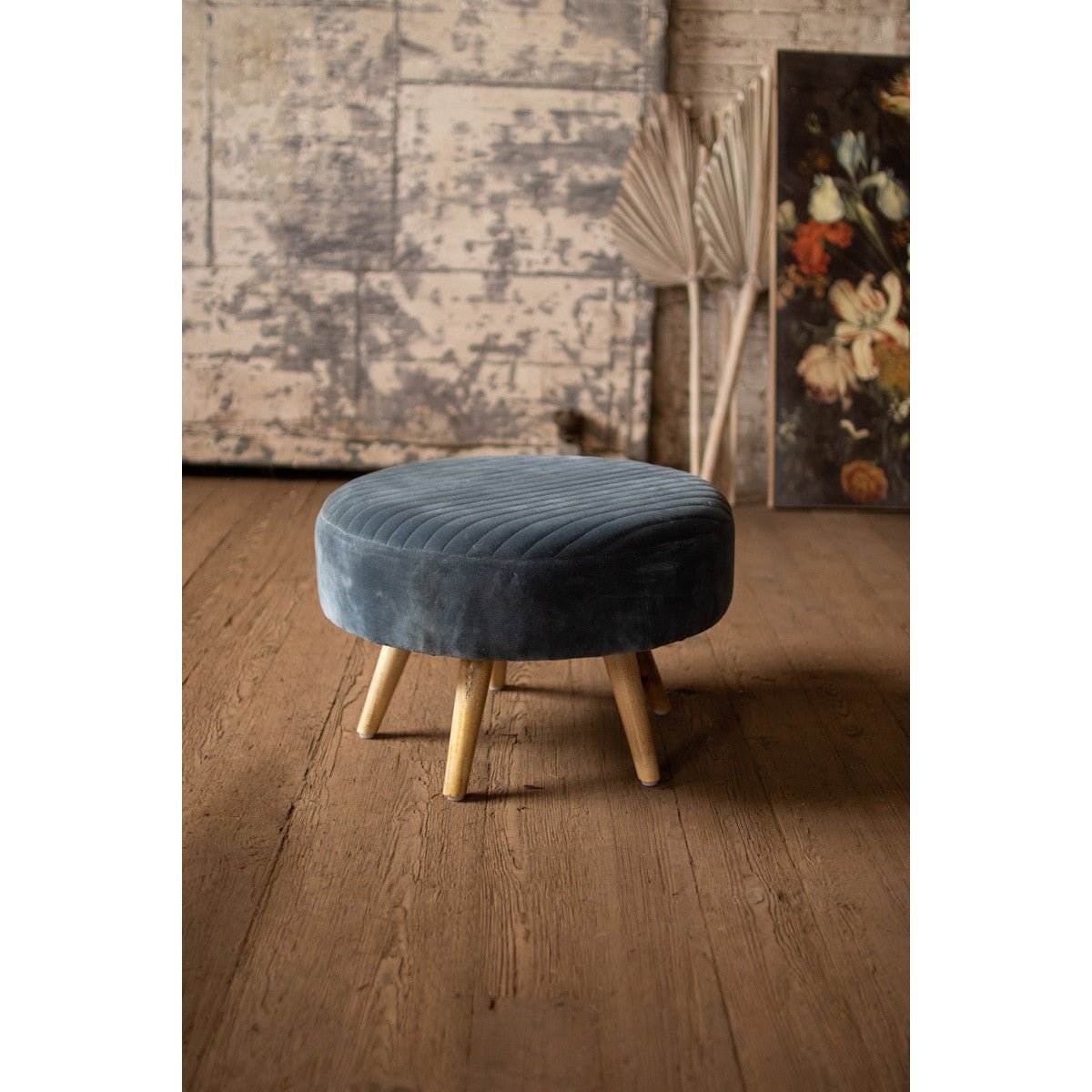Kalalou Ottoman With Wooden Legs
