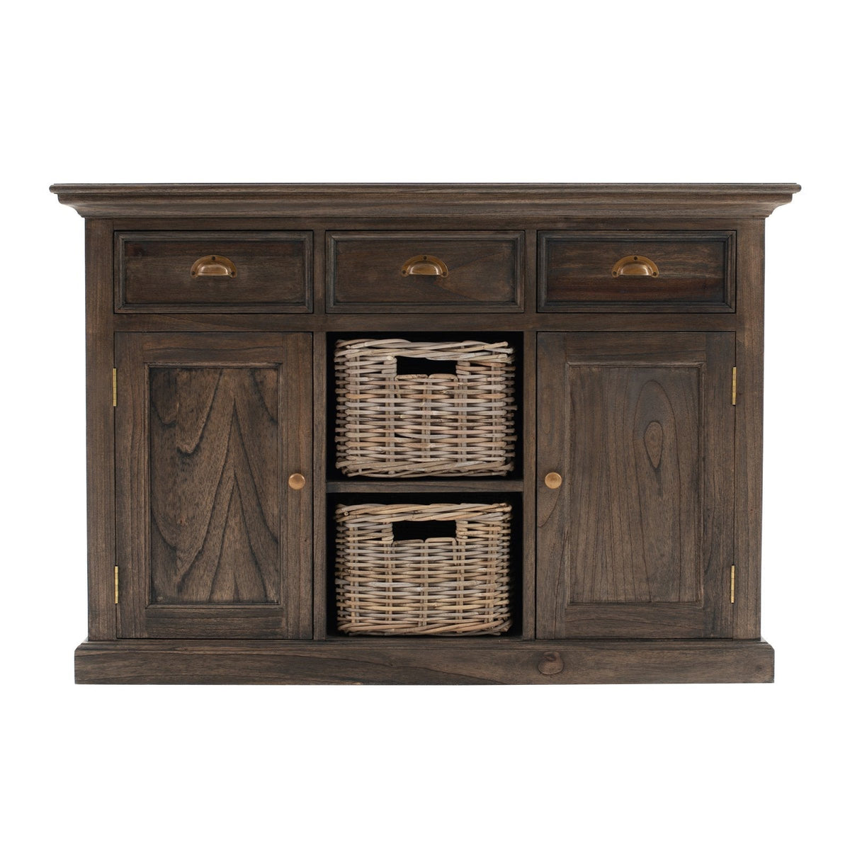 NovaSolo Halifax Mindi Buffet with 2 Baskets Black Wash B129BW