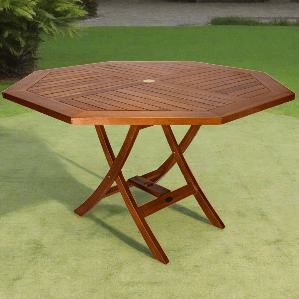 All Things Cedar 4-ft Teak Octagon Folding Table TO48