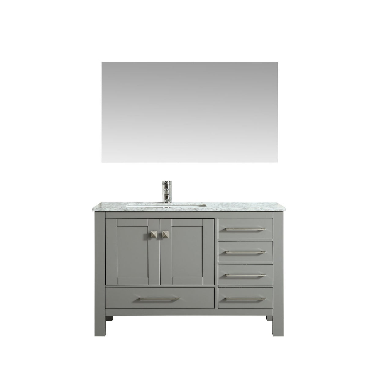Eviva London 38" Transitional Bathroom Vanity with White Carrara Marble Countertop