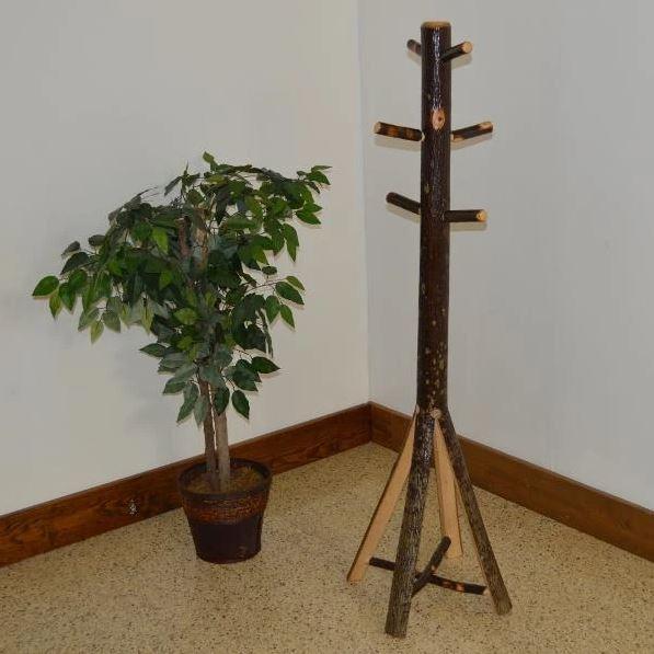 A & L Furniture Hickory Split Base Coat Tree - Rustic Hickory