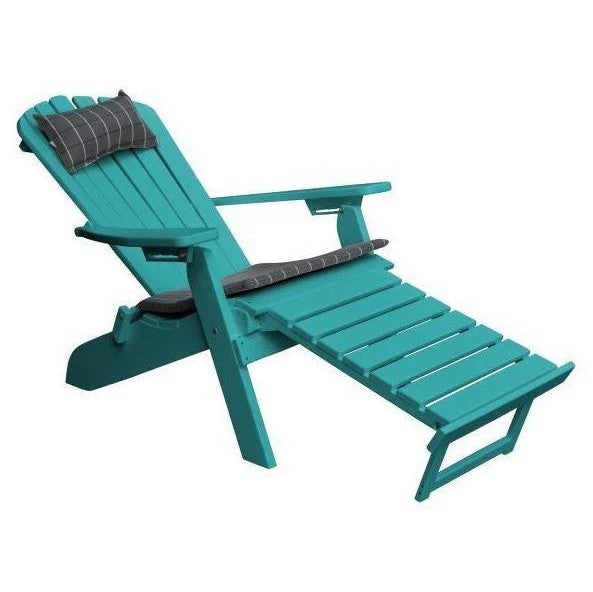A & L Furniture Poly Folding/Reclining Adirondack Chair w/ Pullout Ottoman