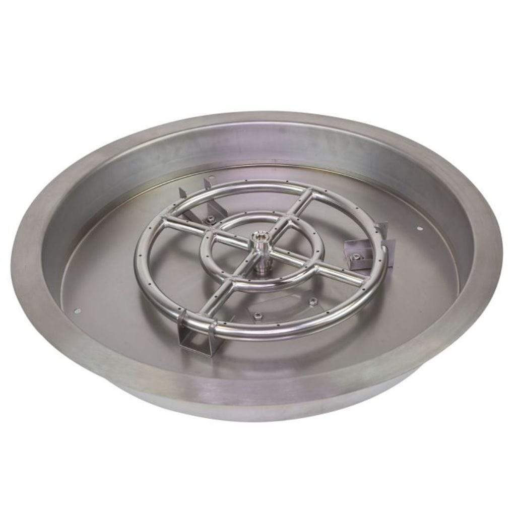 Grand Canyon Stainless Steel Round Fire Pit Burner Kit with Drop-In Bowl Pan DIP-RD