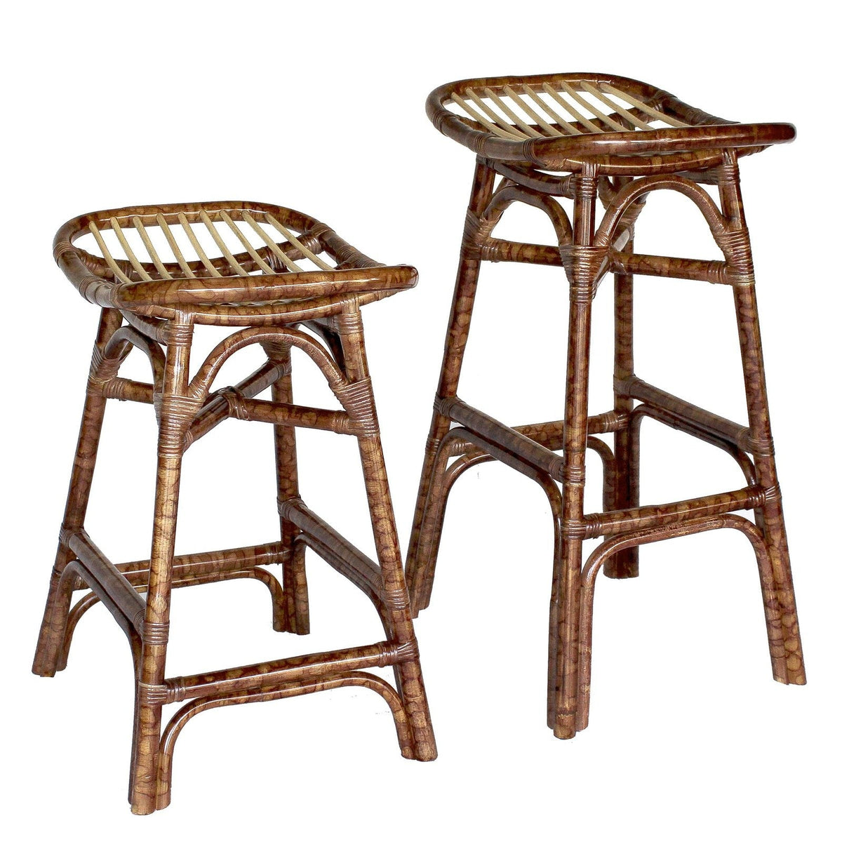 New Pacific Direct Beyla Rattan Backless Saddle Counter Stool 2400005