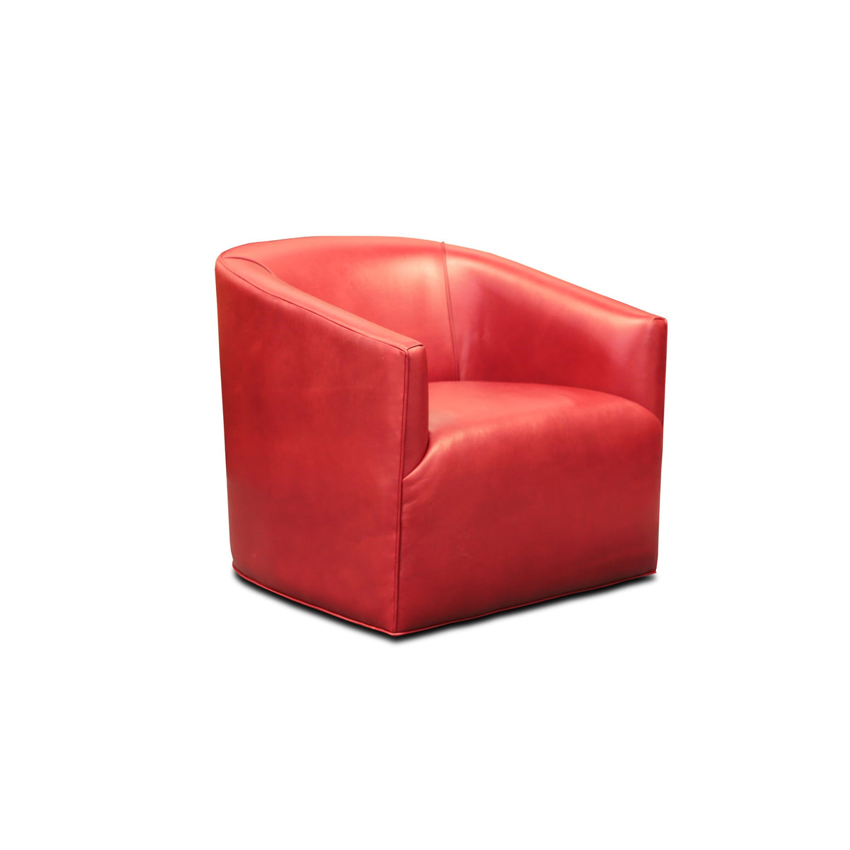 GTR Citi 100% Top Grain Leather Swivel Club Armchair with Waterfall Seat