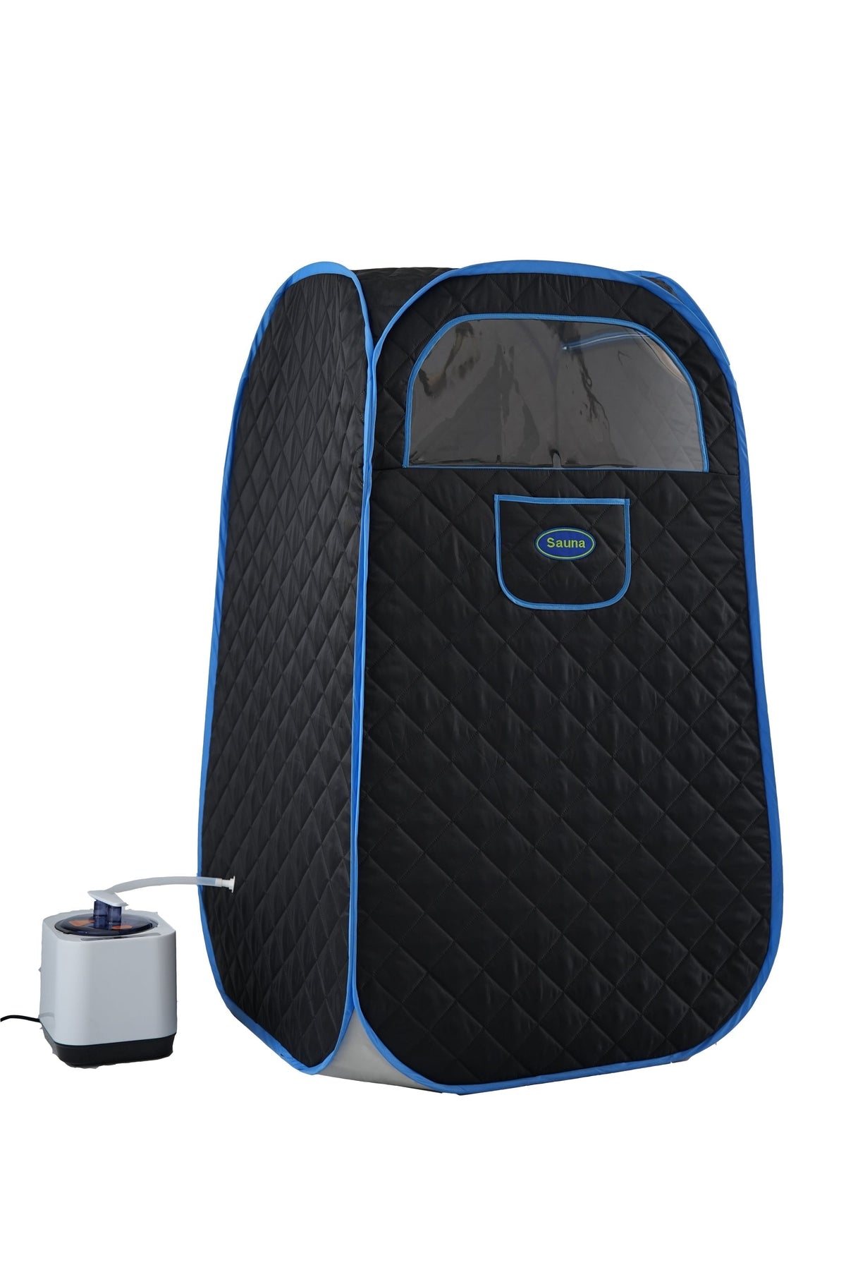 Portable Folding Steam Sauna with 1000W 2.2L Steamer, Remote & Chair - Black