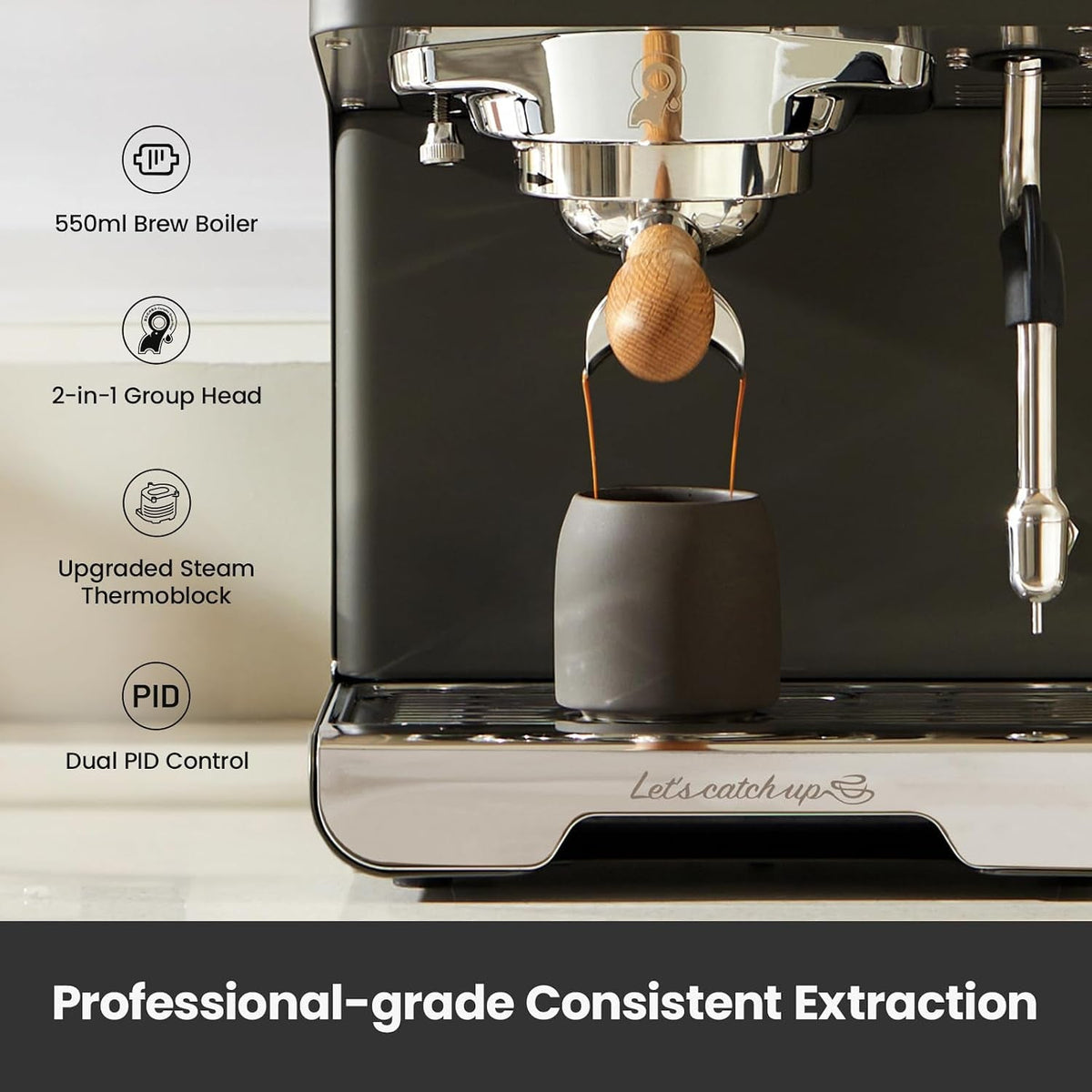 Gemilai G3028A Espresso Machine - 15 Bar with Dual PID, Adjustable OPV & Auto Milk Frother - G3028A