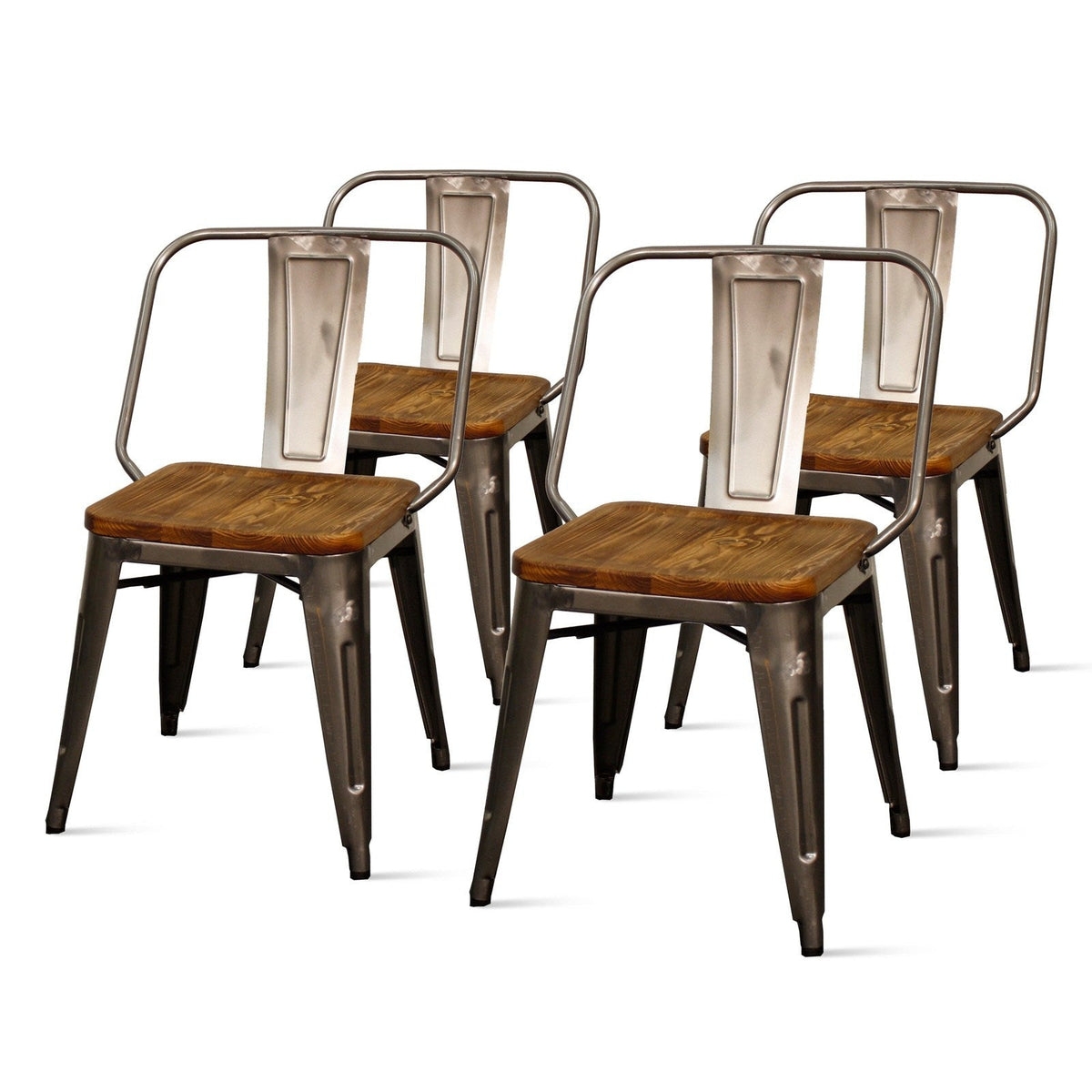 New Pacific Direct Brian Metal Side Chair, (Set of 4) 938232-GM