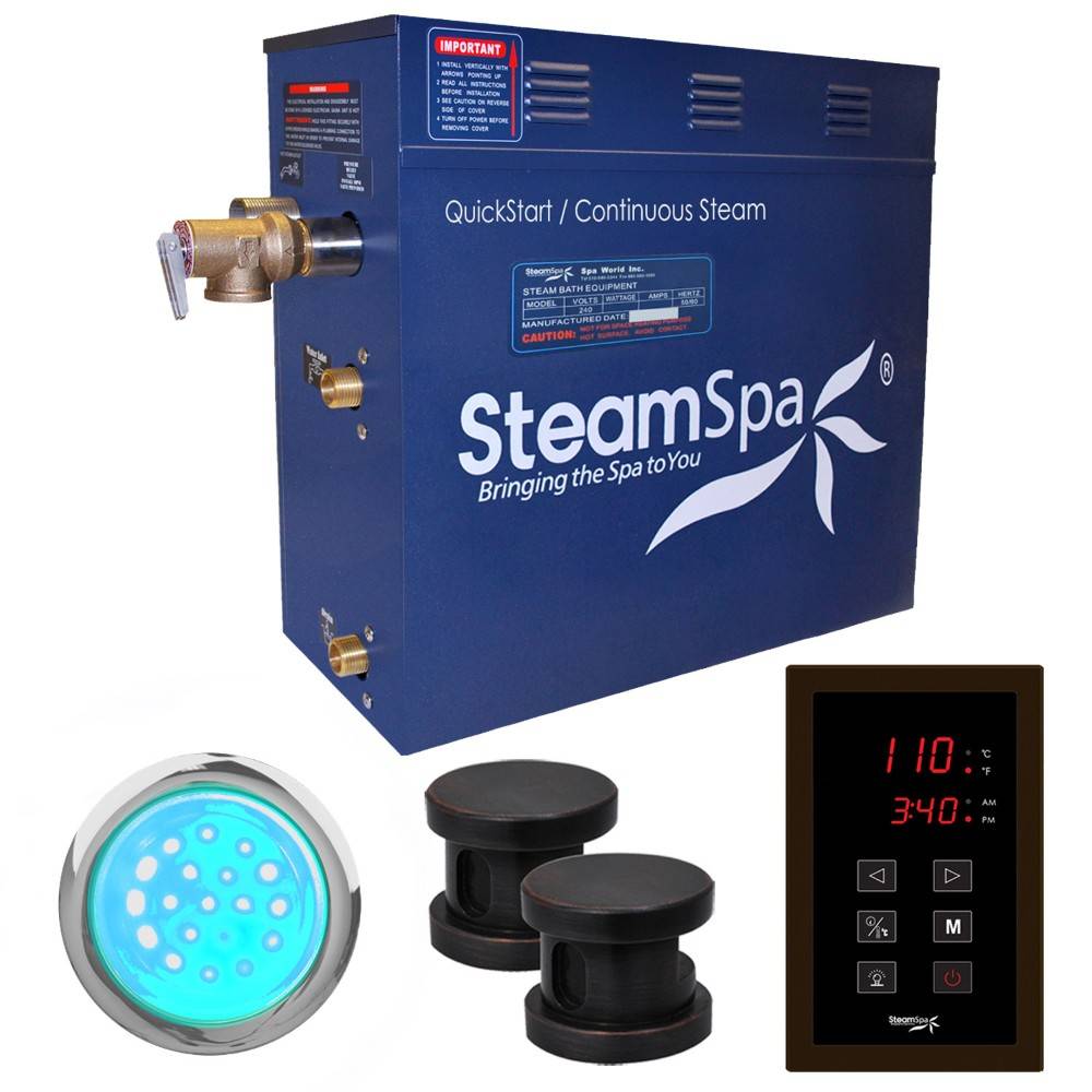 SteamSpa Indulgence 10.5 KW QuickStart Acu-Steam Bath Generator Package in Oil Rubbed Bronze INT1050OB