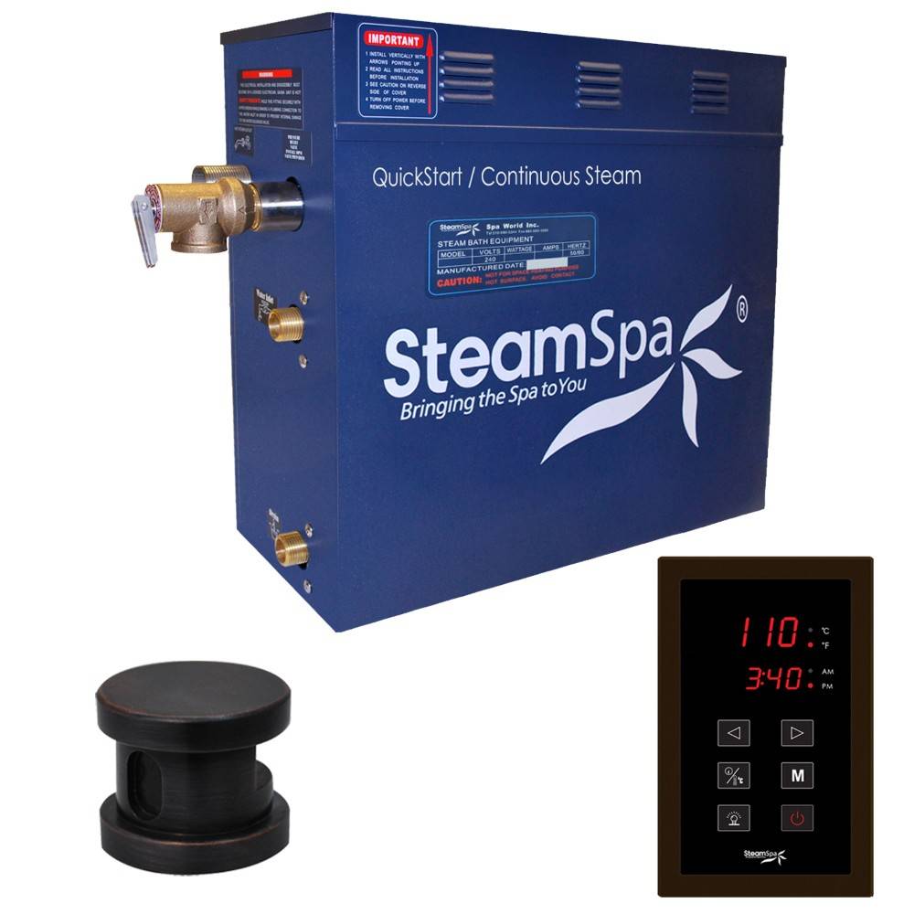 SteamSpa Oasis 7.5 KW QuickStart Acu-Steam Bath Generator Package in Oil Rubbed Bronze OAT750OB