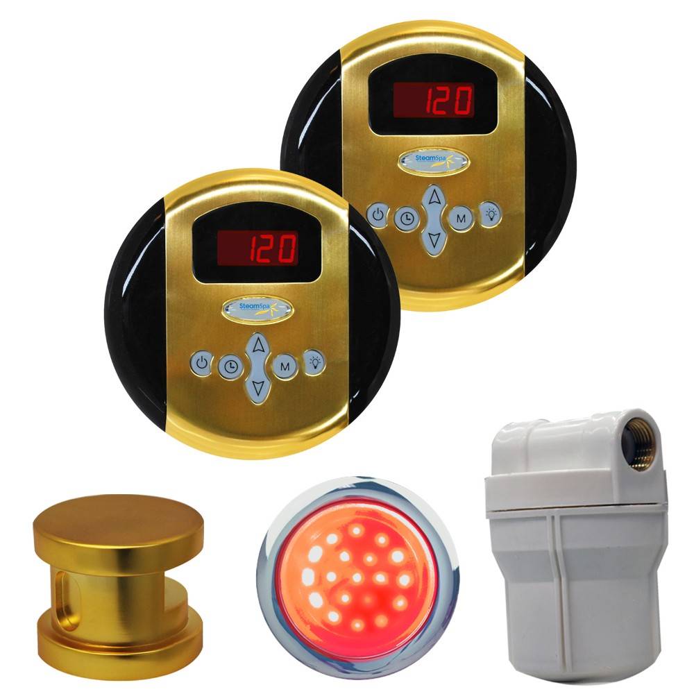 SteamSpa Royal Control Kit in Polished Gold RYPKGO2