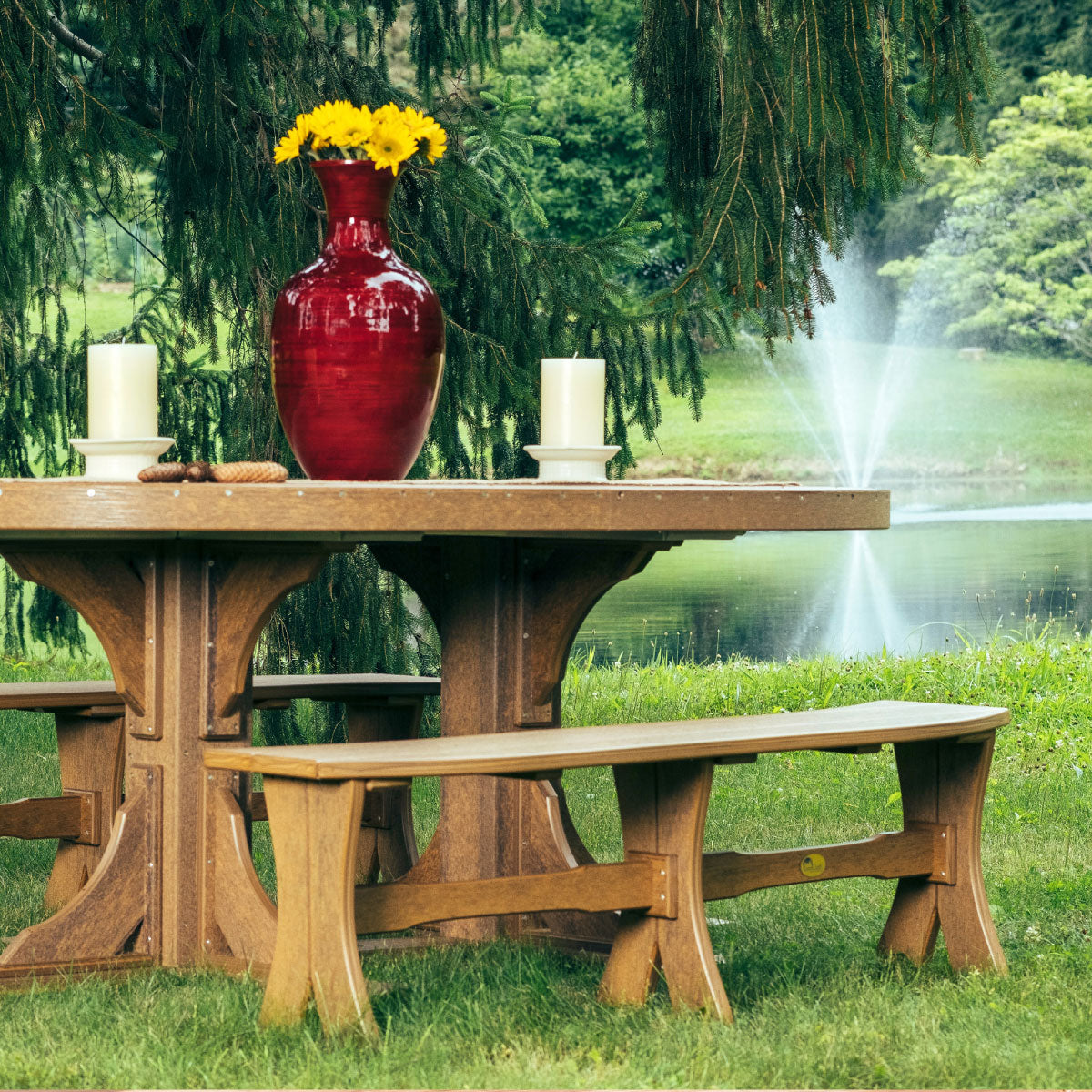 LuxCraft 52" Poly Dining Height Table Bench