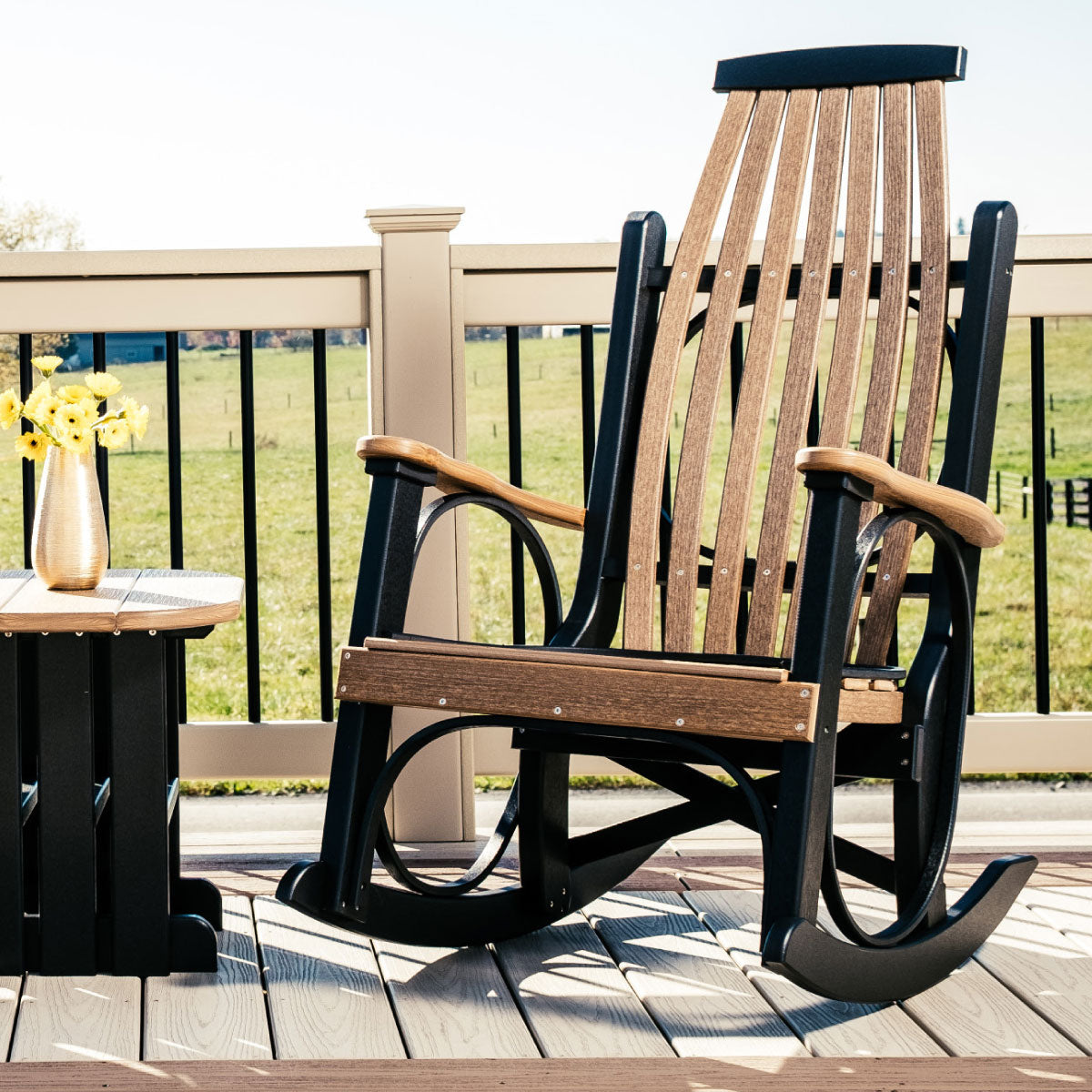 LuxCraft Poly Porch Grandpa's Outdoor Patio Rocker Rocking Arm Chair