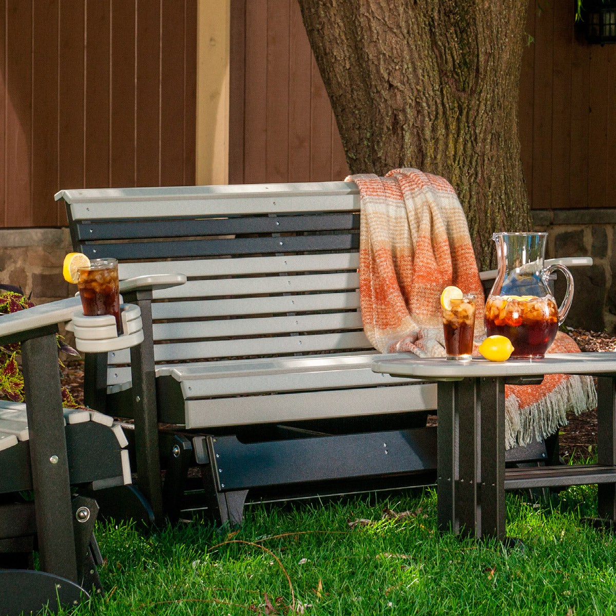 LuxCraft 4' Rollback Plain Poly Outdoor Glider Chair