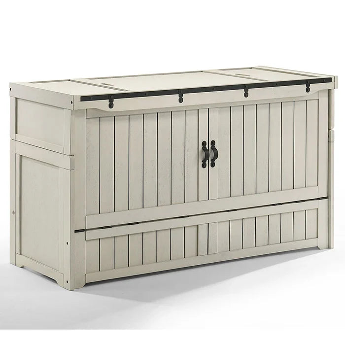 Night and Day Vintage White Murphy Cube Cabinet Bed