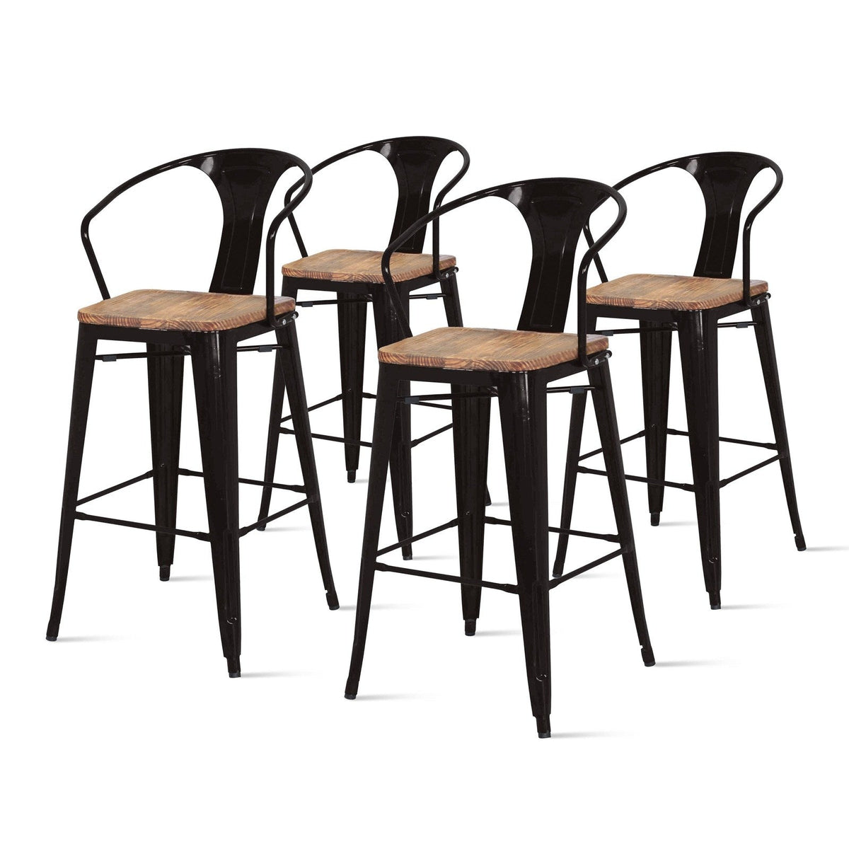 New Pacific Direct Metropolis Metal Bar Stool, (Set of 4) 938544-B
