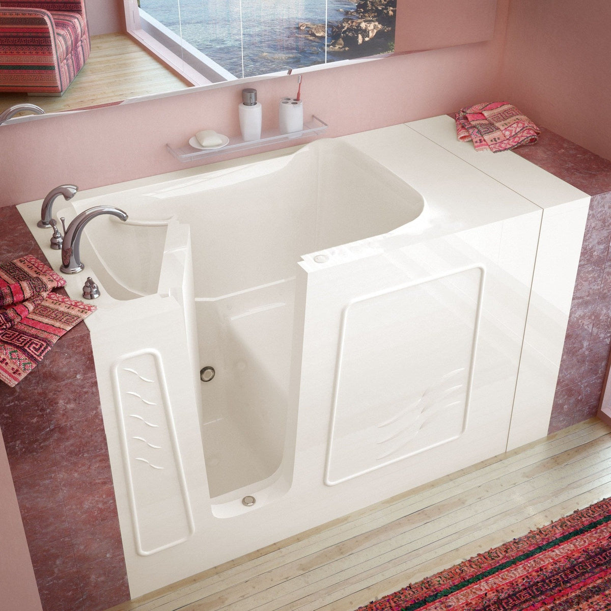 MediTub Walk-In 30 x 53 Left Drain Biscuit Soaking Walk-In Bathtub 3053LBS