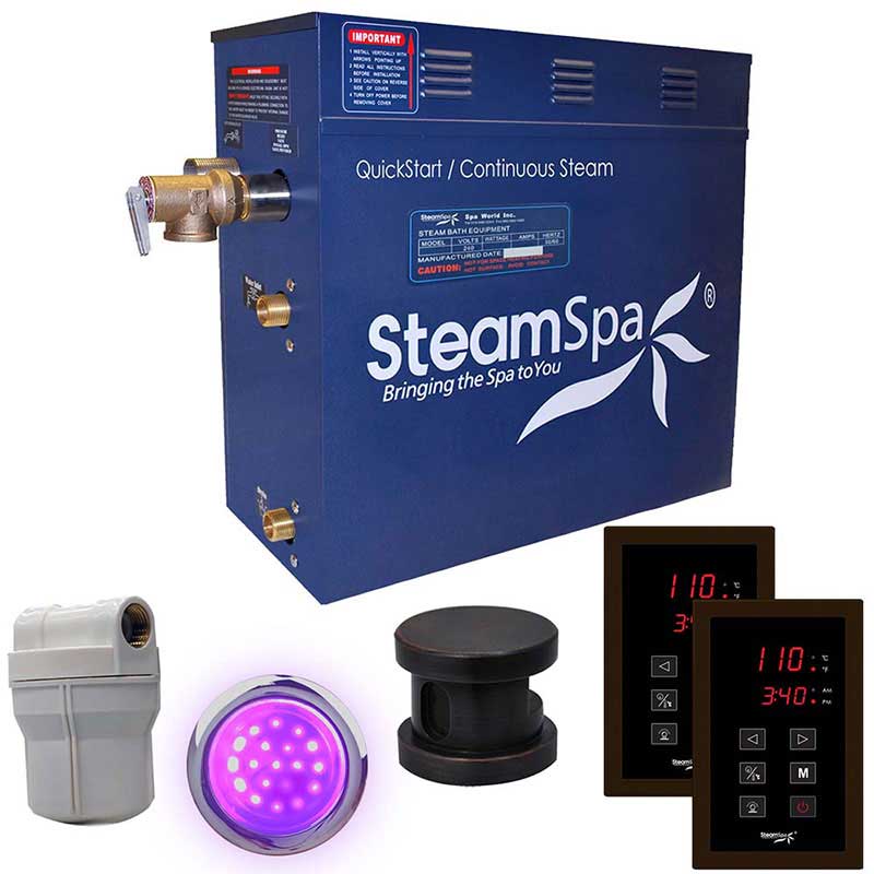 SteamSpa Royal 7.5 KW QuickStart Acu-Steam Bath Generator Package in Oil Rubbed Bronze RYT750OB