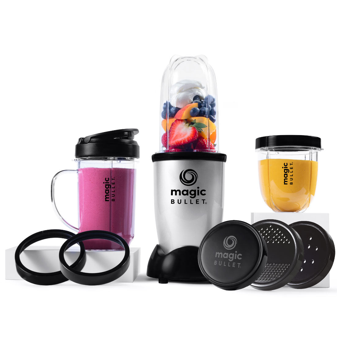 Magic Bullet Deluxe Personal Blender, 10-Piece Set, 200W, Silver