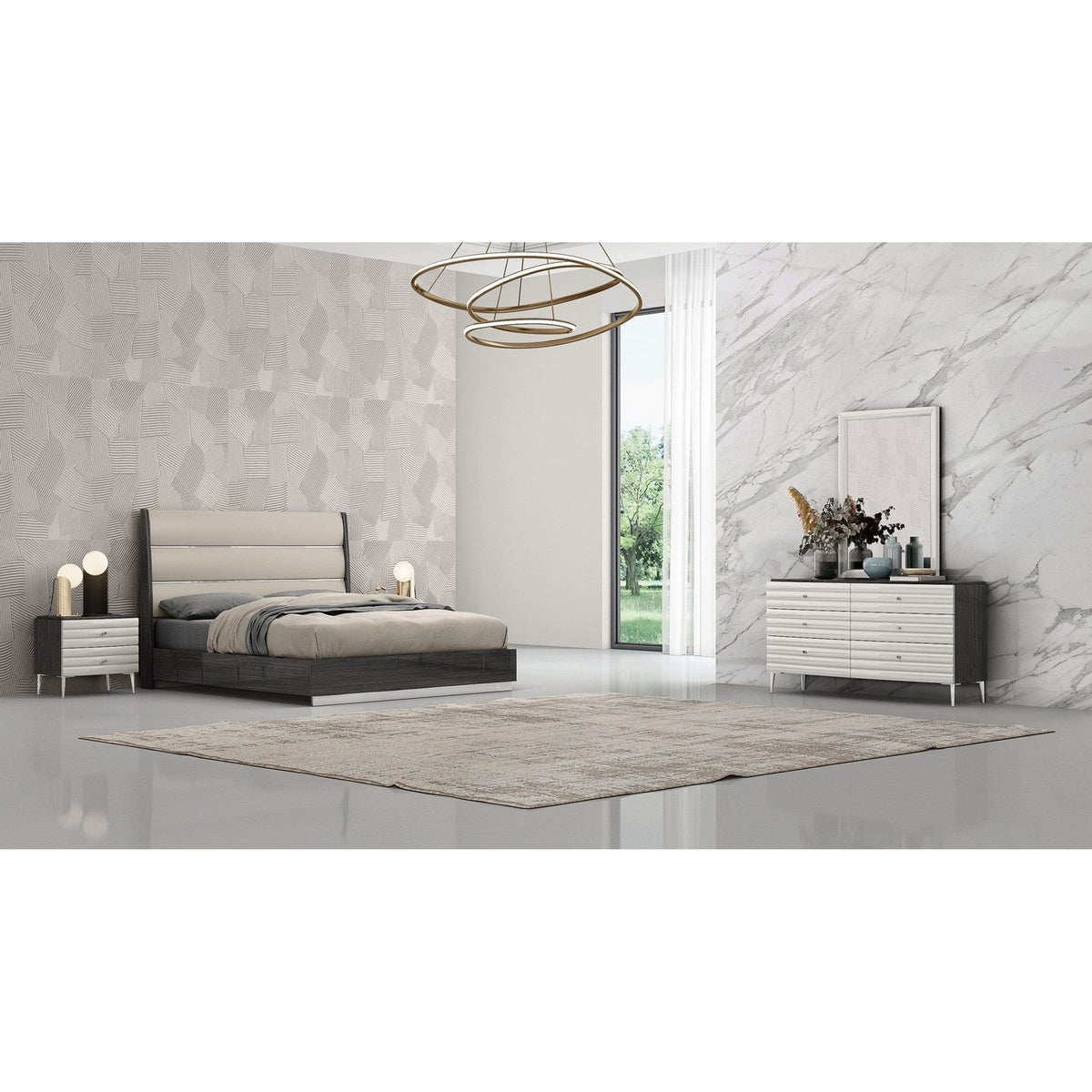 Whiteline Modern Living Pino King Bed