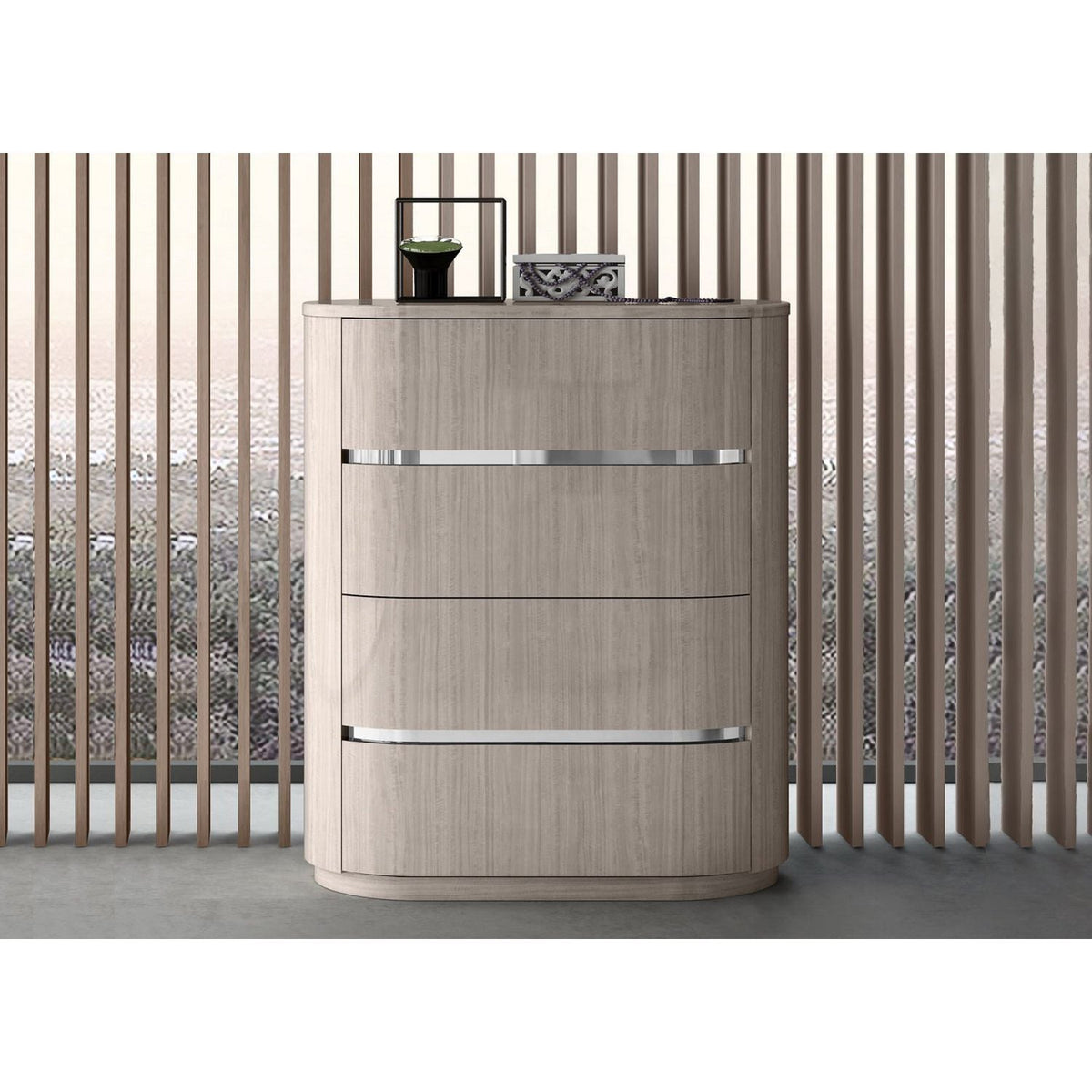 Whiteline Modern Living Waves Chest of Drawers