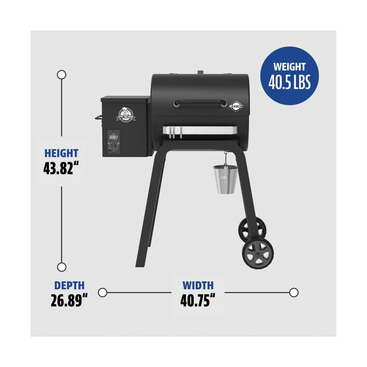 Pit Boss 500 Carbon Series Wood Pellet Grill & Smoker, 543 Sq. In., Black
