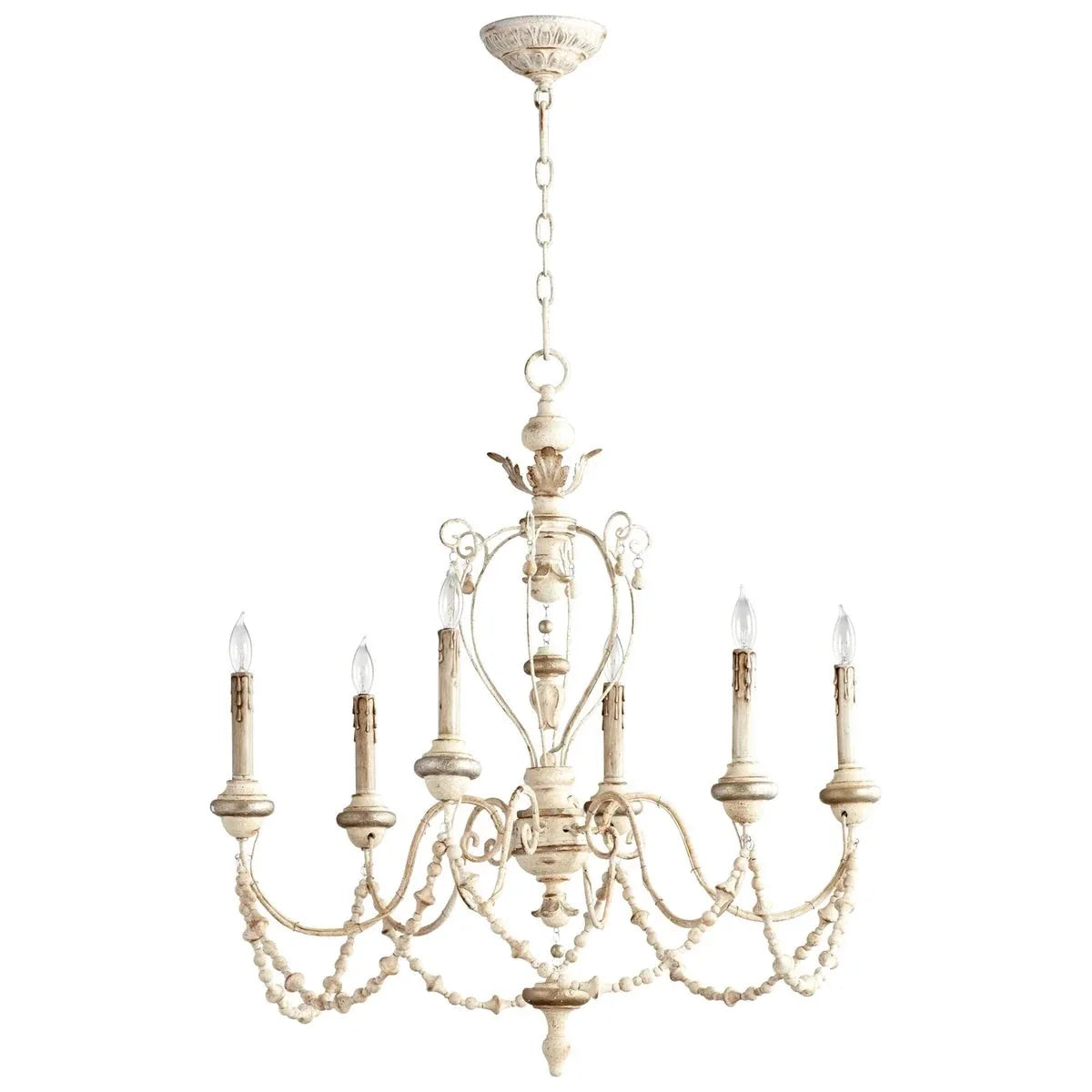Cyan Design Florine Chandelier 6-Light | Persian White And Mystic Silver 05783