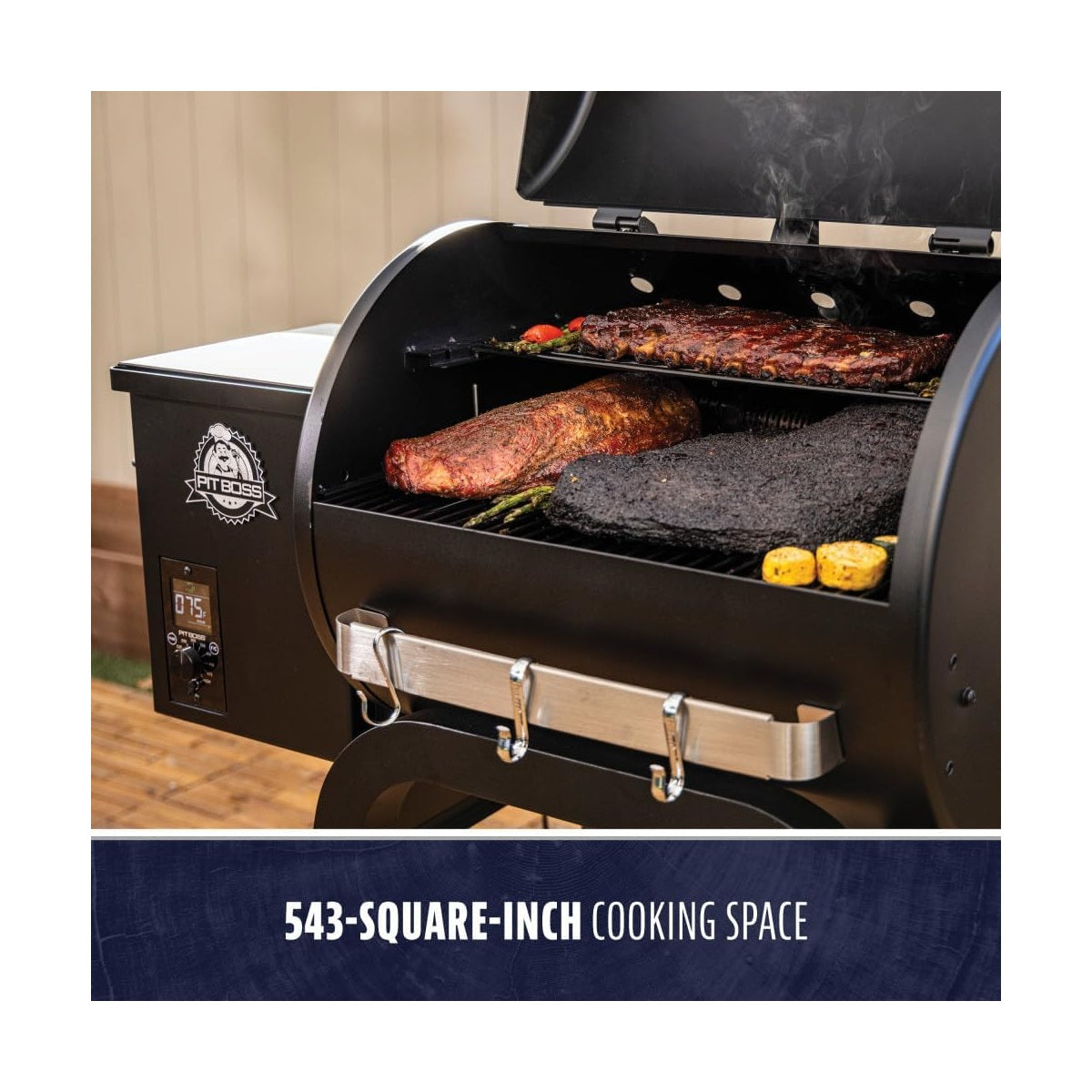 Pit Boss 500 Carbon Series Wood Pellet Grill & Smoker, 543 Sq. In., Black
