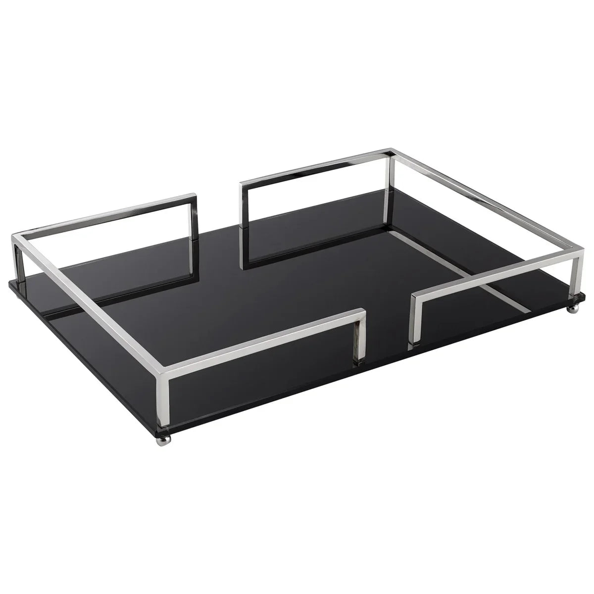 Cyan Design Contempo Noir Tray | Nickel - Large 08671