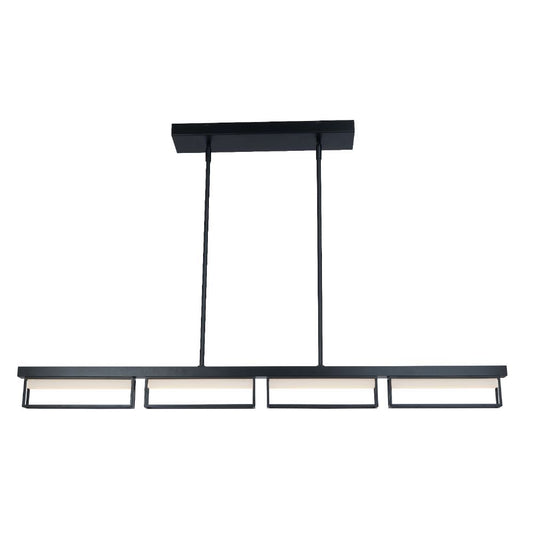 Abra Lighting Pane 4-Light Framed Pendant with Frosted Glass Diffuser 10019PN