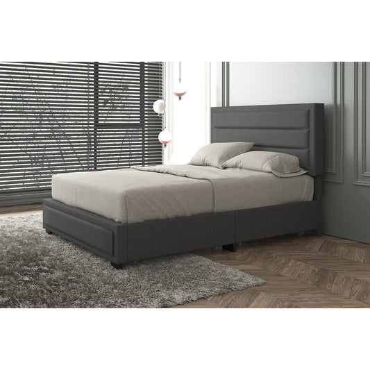 Worldwide Home Furnishings Russell-54'' Bed-Grey 54" Double Platform Bed W/Storage 101-598D-GY