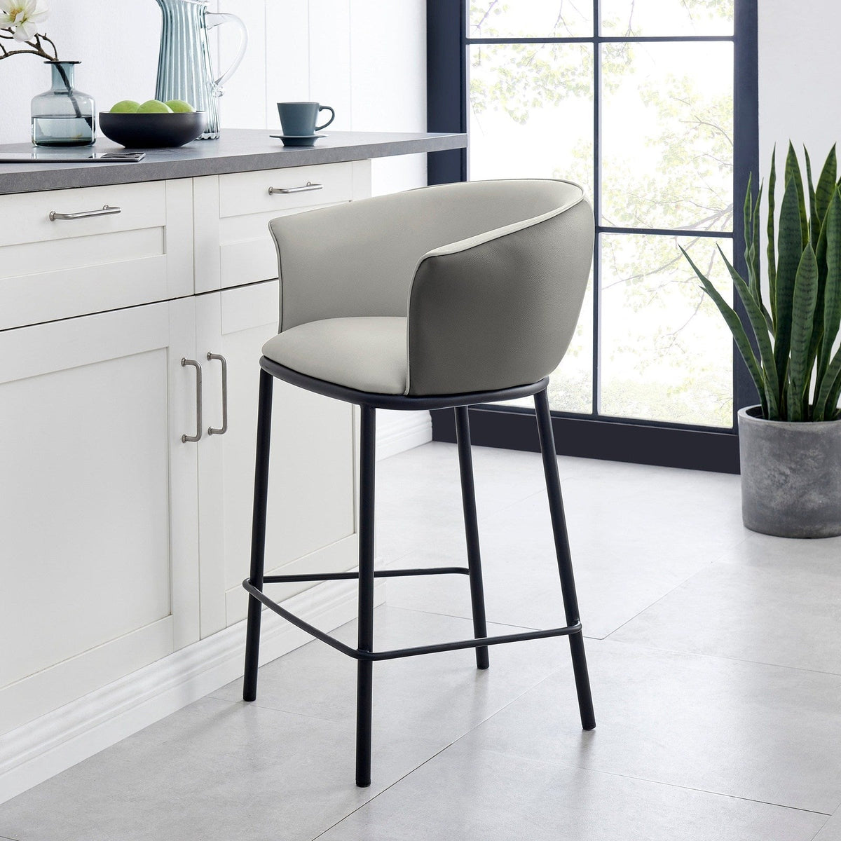 New Pacific Direct Seymor PU Counter Stool w/ Arms 1240010-5059