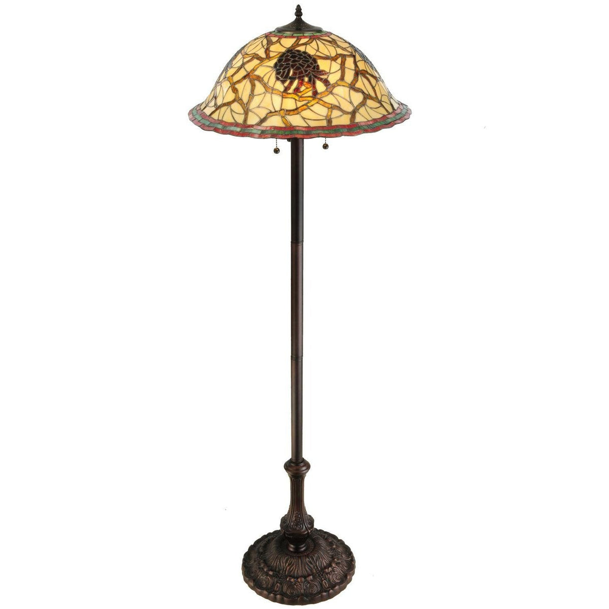 Meyda 61.25"H Tiffany Pinecone Tall Floor Lamp