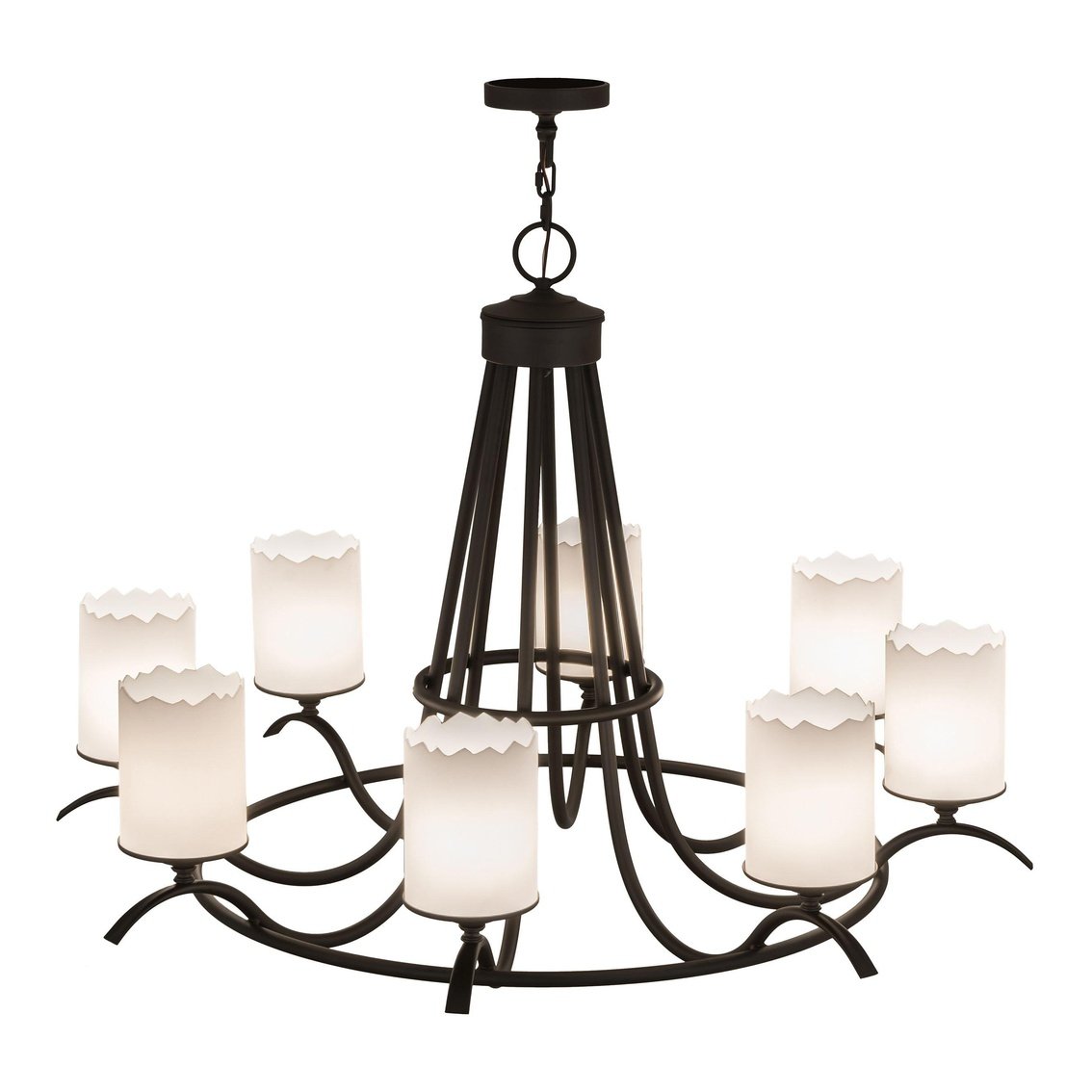 Meyda 48"W Wagon Wheel Octavia 8 LT Bronze Chandelier