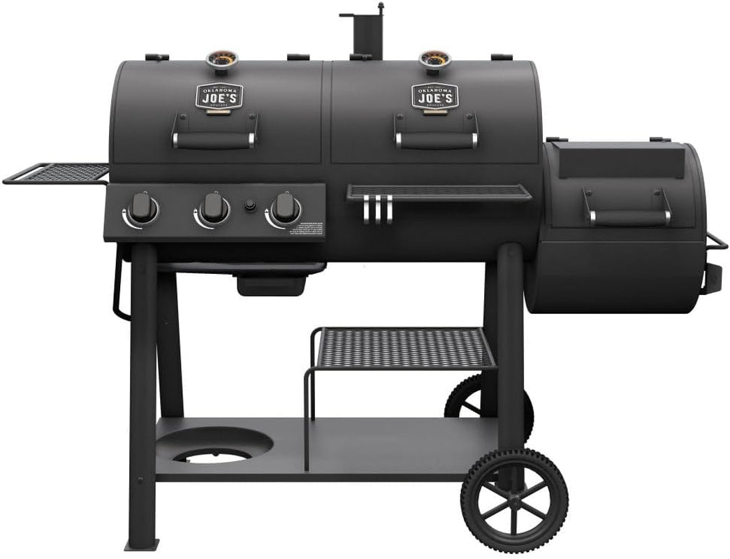 Oklahoma Joe's Canyon Combo Dual Fuel Smoker & Grill - 3-Burner Propane Gas & Charcoal with 1031 sq. in. Cooking Area - 24203004