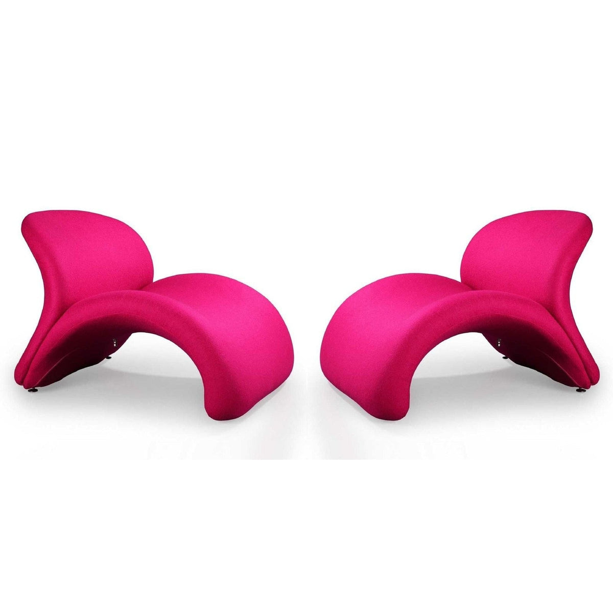 Manhattan Comfort Rosebud Fuchsia Wool Blend Accent Chair (Set of 2)