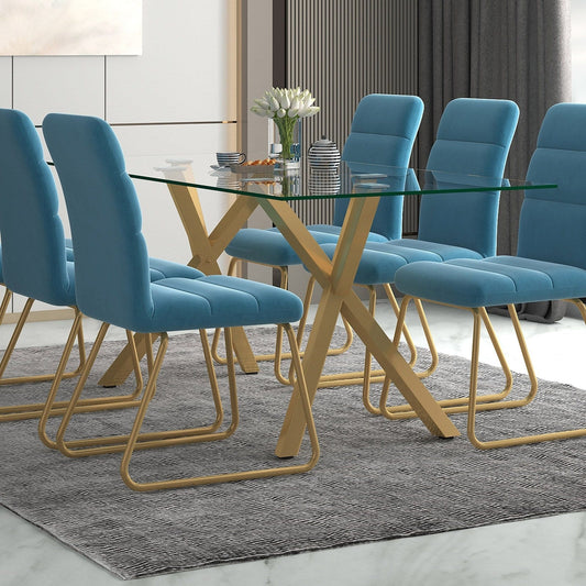 Worldwide Home Furnishings Stark-Dining Table-Aged Gold Rectangular Dining Table 201-535GL