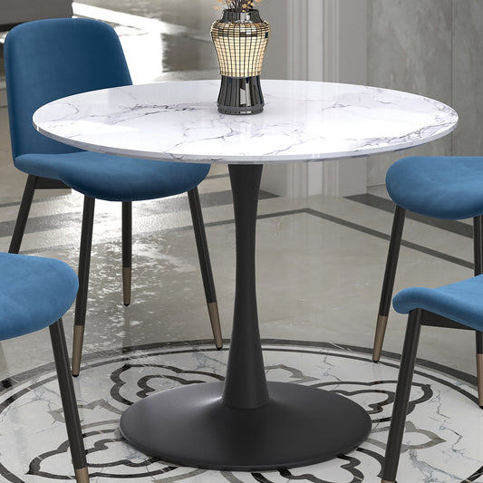 Worldwide Home Furnishings Zilo-Dining Table Small-Black 40" Round Pedestal Dining Table 201-671BK_S