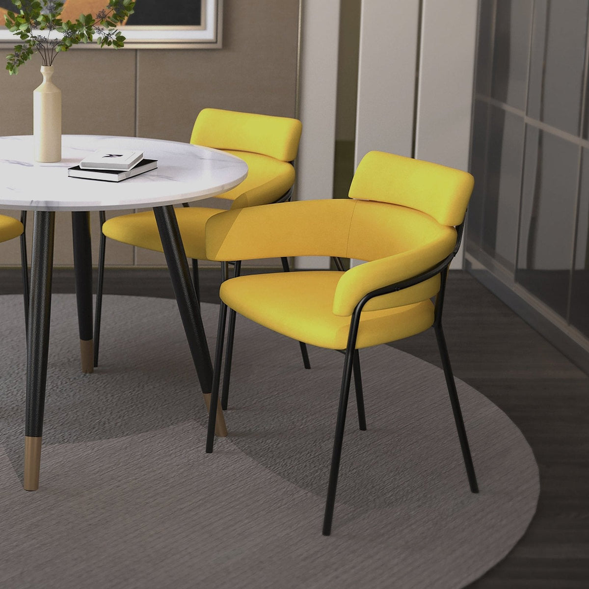 Worldwide Home Furnishings Axel-Side Chair-Mustard Side Chair, Set Of 2 202-674MUS