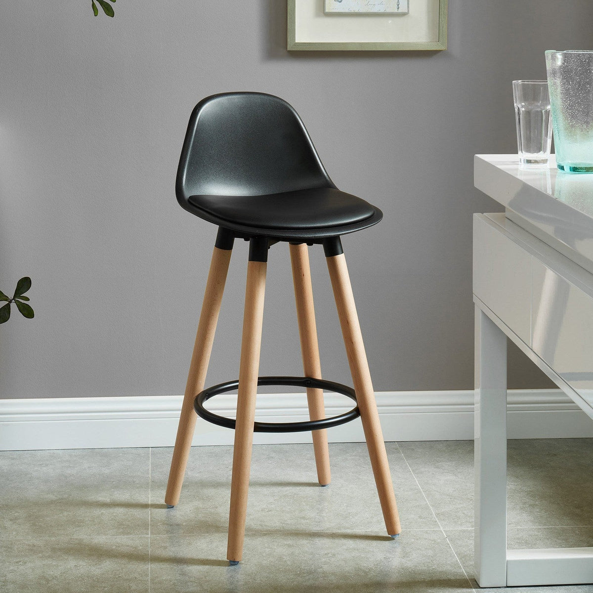 Worldwide Home Furnishings Diablo-26" Counter Stool-Black 26" Counter Stool, Set Of 2 203-352BK