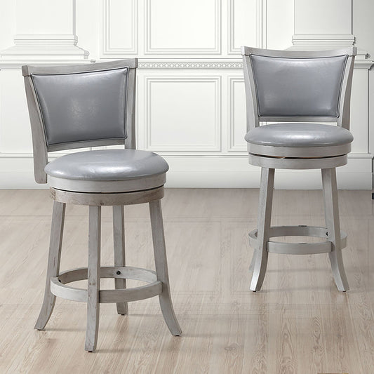 Worldwide Home Furnishings Rowan-26'' Counter Stool-Grey 26" Counter Stool W/Swivel, Set Of 2 203-478GY