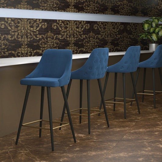 Worldwide Home Furnishings Roxanne Ii-26'' Counter Stool-Blue 26" Counter Stool, Set Of 2 203-531BL