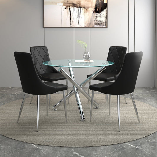 Worldwide Home Furnishings Solara Ii_Devo Bk-5pc Dining Set 5pc Dining Set 207-160_087BK